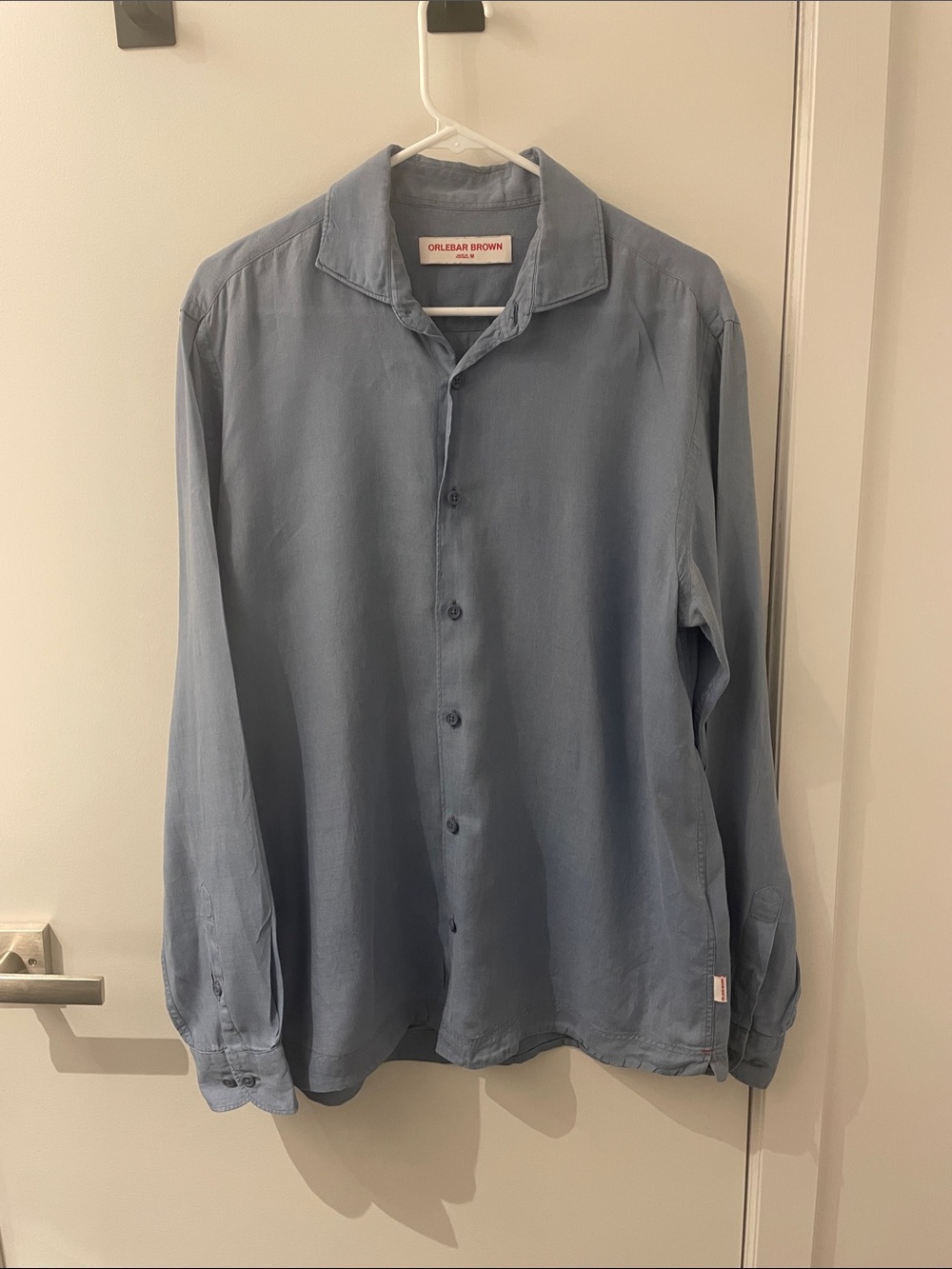 Orlebar Brown Light Blue Long-Sleeve Button-Down Shirt